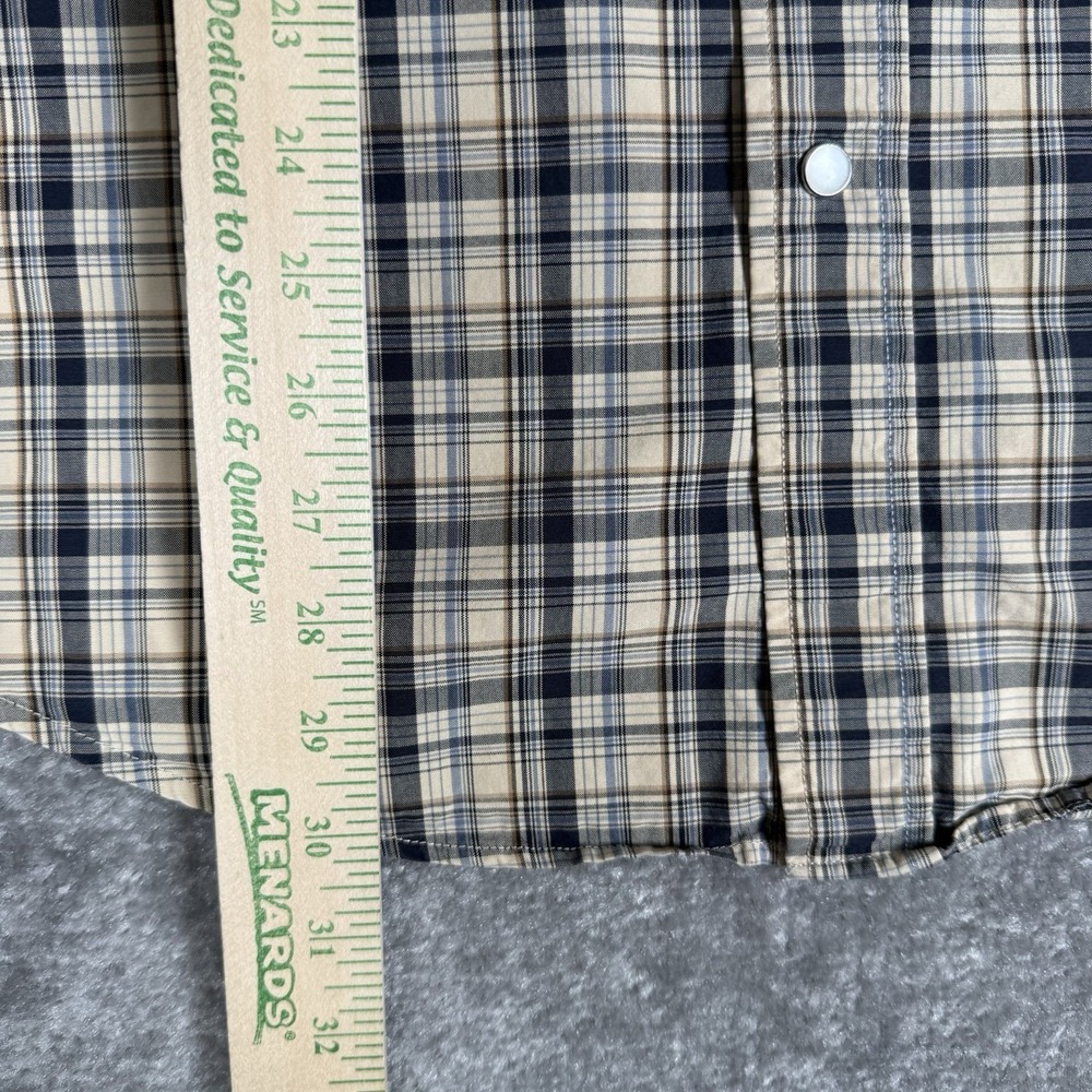 Carhartt Snap Front Shirt Men's Medium Beige Plaid Long Sleeve S140NVY - Picture 6 of 7